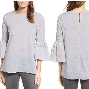 Gibson Bell Sleeve Poplin Top